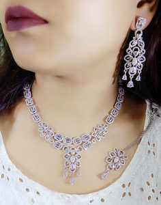 Élégant collier en diamant américain serti d'une pierre rouge pour femmes, bijoux de fête de mariage pour femmes - Product Image 6