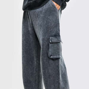 Pantalones Deportivos Vintage 100% Algodón con Logotipo Personalizado para Hombre, Novedad 2025, Hechos a Medida, Talla Grande, Pantalones Deportivos con Lavado Ácido para Hombre - Product Image 6