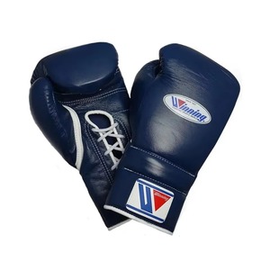 Guantes de Boxeo Sanda de Cuero Azul Oscuro Personalizados de Alta Calidad, Cierre de Velcro, Muñeca con Cordones, Equipo Profesional para Sparring - Product Image 2