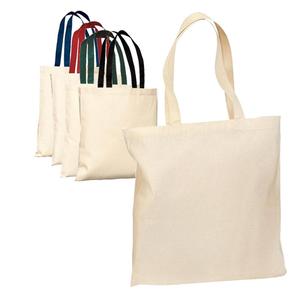 Sac fourre-tout économique en 100 % coton, taille moyenne, poignées contrastées durables, impression sérigraphique de lettres pour usage quotidien et publicitaire - Product Image 3