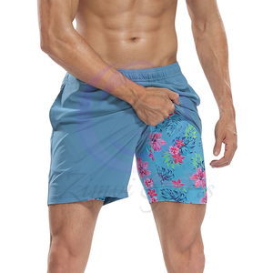 กางเกงออกกำลังกายขาสั้นสำหรับผู้ชายกางเกงออกกำลังกายมีซับใน7นิ้วโลโก้เป็นของตัวเอง - Product Image 1