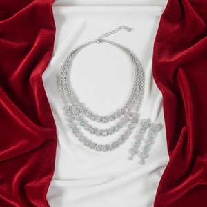 Premium AD Fashion Jewellery <b>Set</b> for Women Bridal Wedding Partywear <b>Necklace</b> <b>and</b> <b>Earrings</b> Traditional <b>Gold</b> Tone Lightweight - Product Image 2