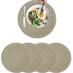 Haute qualité Design géométrique verre perlé couture broderie Pad Glam Style napperon pour cuisine maison décor de table - Product Image 3