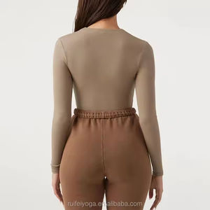 Nouveau T-shirt de compression d'hiver de qualité supérieure, coupe classique, haut d'entraînement vierge, col rond zippé, manches longues, pour impression - Product Image 5