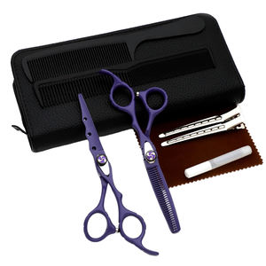 6 Inch Black Red Single <b>Edge</b> Japanese Stainless Steel Salon Cutting Barber <b>Shears</b> Professional Hair Scissors Sets - Product Image 6