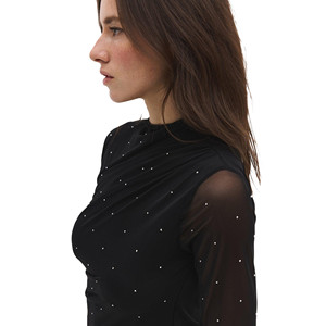 Blusa Elegante para Mujer en Satén, Talla XL, Camisa Casual de Oficina con Logotipo Frontal, 100% Algodón, Tops Coloridos para Damas - Product Image 2