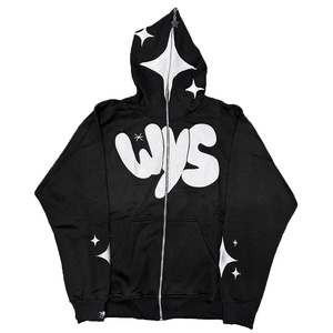 2026 nuevo diseño personalizado cubierta negro cremallera Sudadera con capucha Puff estampado completo Zip up Hoodie logotipo personalizado 3D espuma Puff serigrafía sudaderas con capucha - Product Image 1