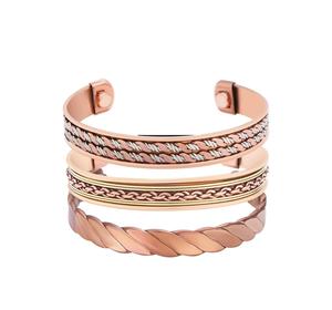 Brazalete de Cobre Premium, Joyería de Bienestar de Metal Puro, Terapia Magnética, Accesorio Ajustable para la Muñeca, Diseño Elegante - Product Image 1