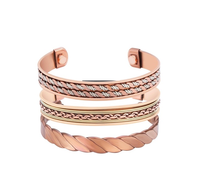 Copper Bracelet Premium Pure Metal Wellness Jewelry Magnetic Therapy Adjustable Wrist Accessory Stylish Design