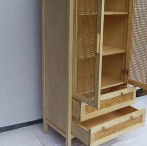 ARMOIRE EN BOIS NATUREL ET ROTIN - Product Image 6