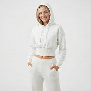 Sudaderas de Moda Urbana para Mujer de Alta Calidad, Cintura Alta, Estilo Corsé, Mangas Extra Grandes, Top Corto, Sudaderas Personalizadas - Product Image 1