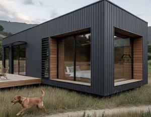 Cabaña <span class=keywords><strong>de</strong></span> <span class=keywords><strong>Madera</strong></span> Prefabricada Rectangular, Ecológica, Duradera, Contemporánea, Impermeable, con Energía Solar, para Hotel - Product Image 2