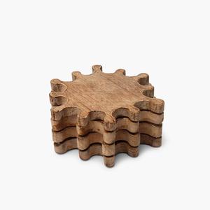 Posavasos de madera de acacia ecológico y saludable, alfombrilla y almohadillas antideslizantes para tazas - Product Image 2