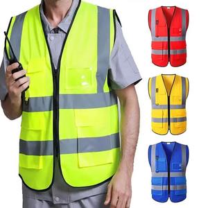 เสื้อกั๊กนิรภัยโพลีเอสเตอร์ Hi-Vis สะท้อนแสงชุดยูนิฟอร์มทำงานพร้อมโลโก้ตามสั่ง100% - Product Image 5