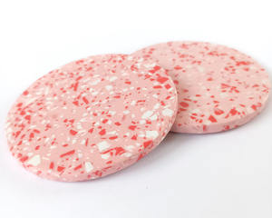 <b>Blue</b> Resin Terrazzo <b>Coasters</b> with Holder Resin Inlay Marble Pattern <b>Coasters</b> Absorbent Stone <b>Coaster</b> 4 Pcs Set - Product Image 3