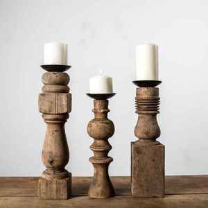 Bougeoir en bois fait main en forme d'ananas Candélabre en bois poli brillant Cadeau de Noël Bougeoirs décoratifs - Product Image 3