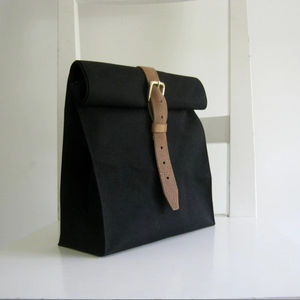 Premium Eco-Friendly Portable Leather Canvas Insulated Lunch <b>Bag</b> Reusable Food <b>Tote</b> for Work and <b>School</b> LCLB-0073 - Product Image 1