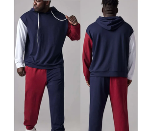 Conjunto personalizado de lana para hombre, chándal de bloque de color, traje personalizado de lana Unisex para mujer, traje de yoga, ropa para niños, chándal de algodón y poliéster - Product Image 1