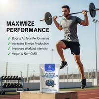 Créatine monohydrate micronisée de qualité supérieure avec logo personnalisé, poudre aromatisée, certifiée ISO GMP, complément pré-entraînement pour les marques de fitness