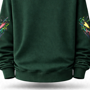 Haut unisexe en molleton doux 100 % coton à col croisé, coupe oversize, manches longues, imperméable, pour usage quotidien, streetwear, mode hiver - Product Image 6