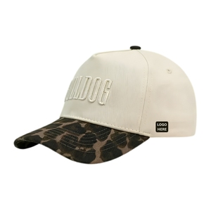 Custom 3D Embroidery Logo Performance Golf Cap 5-Panel Lightweight Hat With Adjustable Strapback Closure Camo <b>Webbing</b> <b>Strap</b> OEM - Product Image 4