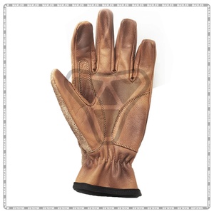 Guantes largos de moto de cuero completo con protección rígida en los nudillos para hombres, guantes de carreras de cuero para motociclistas. - Product Image 2