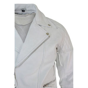 Chaqueta de Motociclista de Piel Vacuna Genuina para Hombre, Estilo Casual con Cierre y Cuello Alto, Corte Ajustado, Nueva Colección de Invierno - Product Image 4