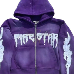 เสื้อมีฮู้ดปักลายความทุกข์สำหรับใส่กลางแจ้งเสื้อผ้าแฟชั่นใช้ในฤดูหนาว - Product Image 3