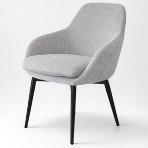 Chaise de salle à manger LOTUS de style européen moderne et luxueux, siège en mousse souple, pieds en métal noir, convient pour les restaurants et les hôtels - Product Image 1