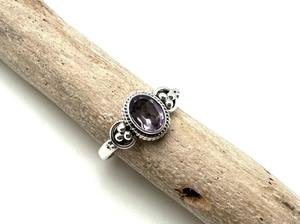 Bague en pierre précieuse d'améthyste Bijoux pour femmes Bijoux en argent style Boho Argent sterling 925 Tendance Bague faite main Cadeau pour elle - Product Image 4