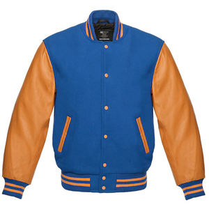 Blousons de baseball personnalisés avec logo brodé, pour hommes, style universitaire, respirants, imperméables, en laine et viscose - Product Image 1