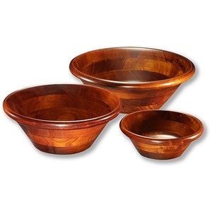 Natural Color Fancy Design Food Serving Bowl Use for Home Kitchen Party <b>Tabletop</b> Decorative Wooden Bowl and Plate - Product Image 3