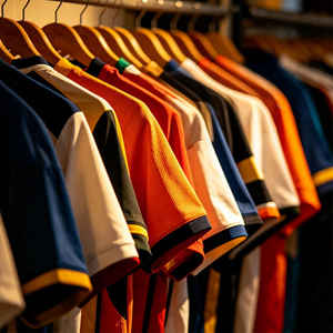 เสื้อฟุตบอลผู้ชาย OEM Retro Spainful แบบปรับแต่งได้ ลายทางสีแดงน้ำเงิน คลาสสิก ระบายอากาศดี ชุดฟุตบอลฤดูร้อน ไทย 1.1 - Product Image 1