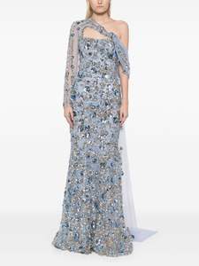 Sin mangas Floral Aline Body Shape Ball Gown Elegante con cuentas de lentejuelas y cuentas Vestido largo de fiesta de noche con posición frontal del logotipo - Product Image 3