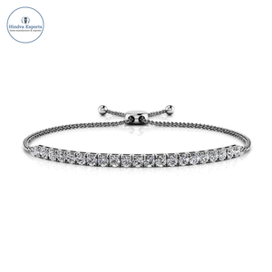 Pulsera de tenis con diamantes cultivados en laboratorio de 1,07 quilates de corte brillante redondo de estilo Vintage IGI certificado 14K oro regalo de compromiso para mujer - Product Image 1