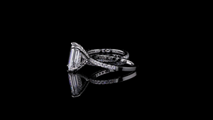 แหวนนิรันดร์แบบซ้อนได้ ประดับเพชรทรงกลมและทรงมรกตที่เพาะเลี้ยงในห้องปฏิบัติการ |   ชุดทำงานสุดหรูและแหวนของขวัญ - Product Image 3