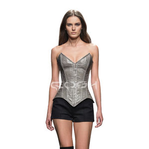 Olive Green Crocodile PVC <b>Corset</b> <b>Body</b> Shaping Overbust Bustier <b>Corsets</b> OEM/ODM Manufacturer | As Per Customer Demand - Product Image 4