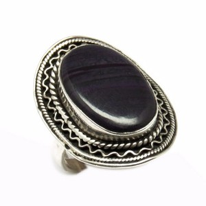 Excellent ! Bagues vintage bohèmes en argent sterling 925 plaqué avec pierres précieuses serties clos et sugilite - Product Image 3