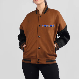 แจ็กเก็ตผ้าฝ้ายขนสัตว์100% คุณภาพสูงแจ็กเก็ตมหาวิทยาลัยฮิปฮอปให้ความอบอุ่นแบบลำลองระบายอากาศได้แบบหลวม - Product Image 4