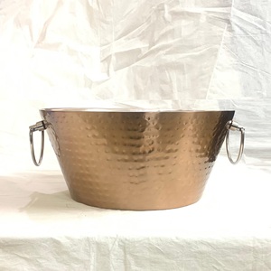 ถังน้ําแข็งพร้อมที่จับถังแช่ไวน์โลหะที่กําหนดเองหรูหราจํานวนมากสแตนเลสถังแชมเปญไวน์ผนังคู่ - Product Image 3