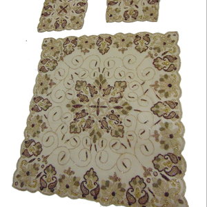 Elegant Embroidery Pearl Bead Table Cover for Dining Table Luxury Lace <b>Tablecloth</b> with Handcrafted Beaded Detailing - Product Image 1