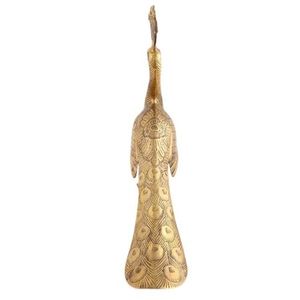 Estatuas Decorativas Tribales de Pavo Real de Latón Indio Hechas a Mano, Figuras de Escultura, Artículos de Decoración para el Hogar, Regalos, 37 x 7 cm, SNS-838 - Product Image 4