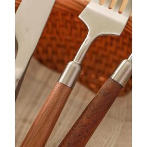 Ensemble de couverts à tête argentée de qualité supérieure avec manche en bois Couverts élégants pour restaurant à domicile et occasions spéciales d'Inde - Product Image 5