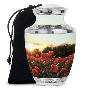 Rose <b>Urn</b> 10 Inch European & American Style Eco-Friendly Customizable <b>Large</b> Capacity <b>Urn</b> for Human Ashes & Memorial Decoration - Product Image 1