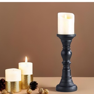 Juego de 3 candelabros de madera hechos a mano más vendidos para centro de mesa Portavelas de madera a precio de fábrica - Product Image 4