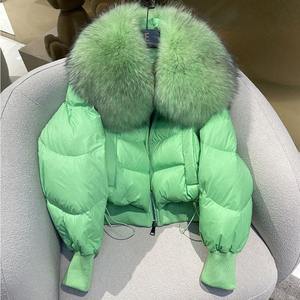 New Arrival 2026 Short Duck Down <b>Coat</b> Winter Jackets Women Puffer <b>Coat</b> <b>Fox</b> <b>Fur</b> Collar Front Zipper Parka Jacket - Product Image 3