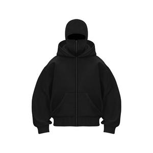 Sweat à capuche zippé pour homme, taille XL, logo personnalisé, streetwear, capuche double, veste unie, sweat vintage NINJA - Product Image 1