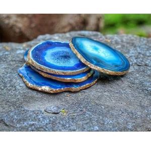 Posavasos de resina amarilla mantequilla hechos a mano con lámina dorada, juego de epoxi de lujo para Bar, cocina y Mesa - Product Image 6