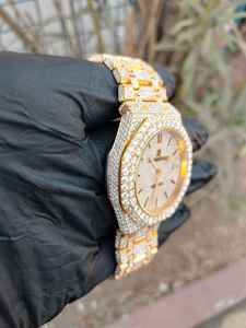 Reloj Deportivo de Moda para Hombre, Mecánico, con Correa de Acero Inoxidable, Cristal Moissanite, Diamante Blanco Brillante, Colección Hip Hop Árabe - Product Image 6