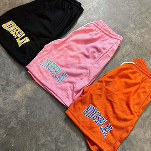 Men's Custom Print Solid Gym Sports Shorts Double <b>Layer</b> 100% Polyester Basketball Mesh <b>Mid</b> Waist Breathable Casual Style - Product Image 2